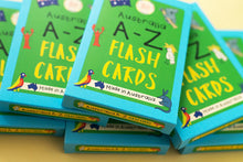 Load image into Gallery viewer, Australian made for Aussie kids these alphabet flash cards make learning the alphabet with your child easy and fun