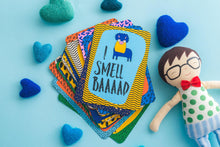 Load image into Gallery viewer, Funny moments with your newborn baby captured forever with these colourful baby milestone cards with a twist