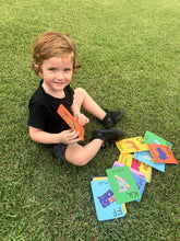 Load image into Gallery viewer, Early learning for pre school children learning the alphabet - this fun and colourful Australian made Flash cards set with make learning fun
