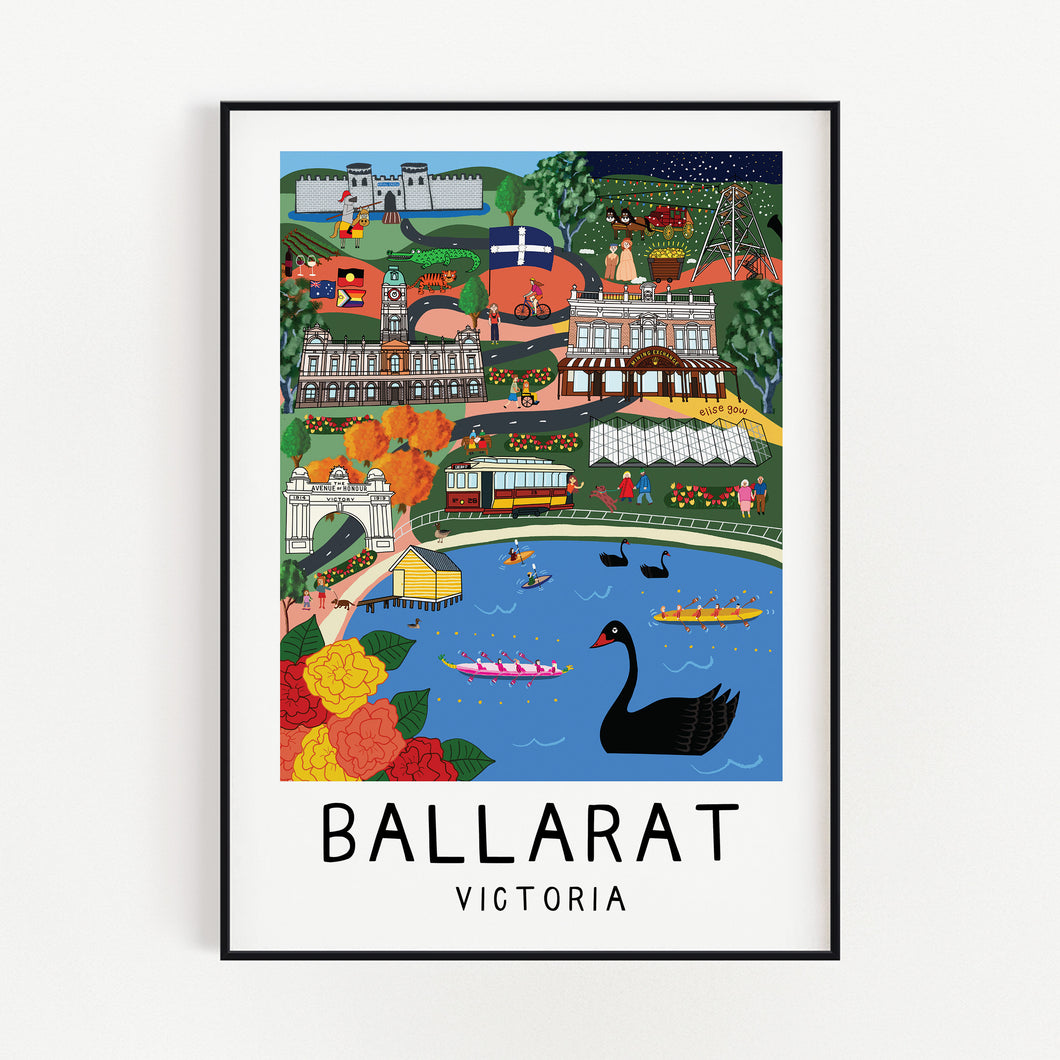 Ballarat - Country Victoria Towns Art Series - Wall Art Print