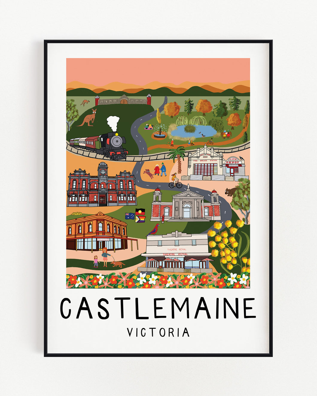 Castlemaine - Country Victoria Towns Art Series - Wall Art Print