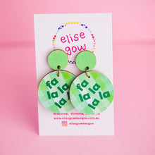 Load image into Gallery viewer, Fa La La La La - Green - Handmade Christmas Earrings
