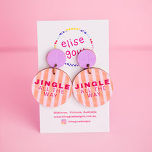 Load image into Gallery viewer, Jingle all the Way - Peach Stripe - Handmade Christmas Earrings
