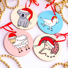 Load image into Gallery viewer, Aussie Animals - Handmade Christmas Bauble Set x4
