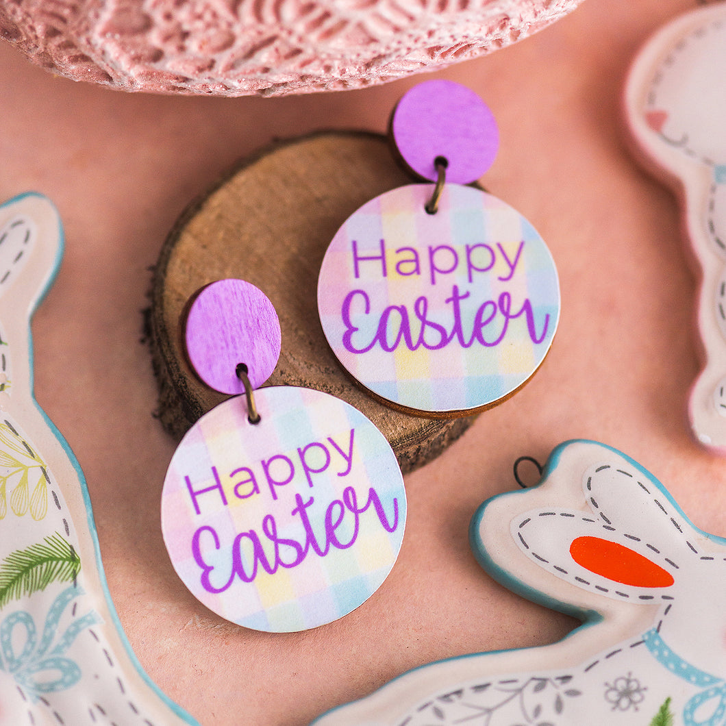 Happy Easter - Lilac - Handmade Easter Earrings