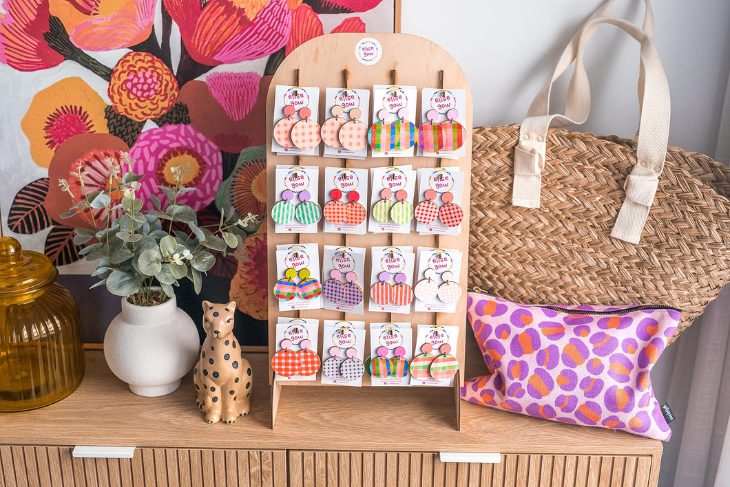 Earring Starter Retail Kit - 32 pairs & Branded Plywood Stand