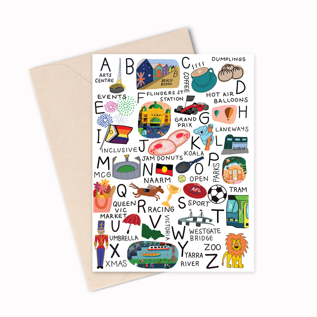 A-Z Melbourne Greeting Card