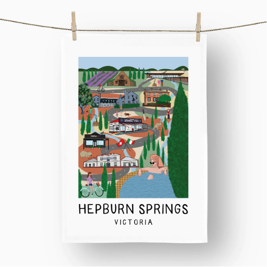Tea Towel - Hepburn Springs Victoria