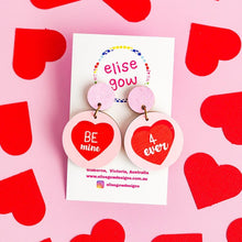 Load image into Gallery viewer, Valentine&#39;s Day - Be Mine / 4 ever (Non-Matching) - Handmade Earrings
