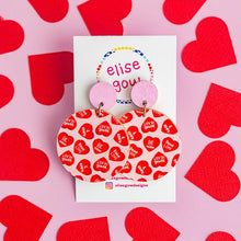 Load image into Gallery viewer, Valentine&#39;s Day - Candy Hearts (Red) - Handmade Earrings
