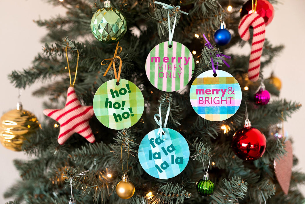 Blues & Greens Christmas Baubles - Handmade Christmas Bauble Set x4