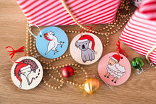 Load image into Gallery viewer, Aussie Animals - Handmade Christmas Bauble Set x4
