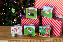 Load image into Gallery viewer, Christmas at Happy Farm - Greeting Card - Farmer &amp; Santa Claus
