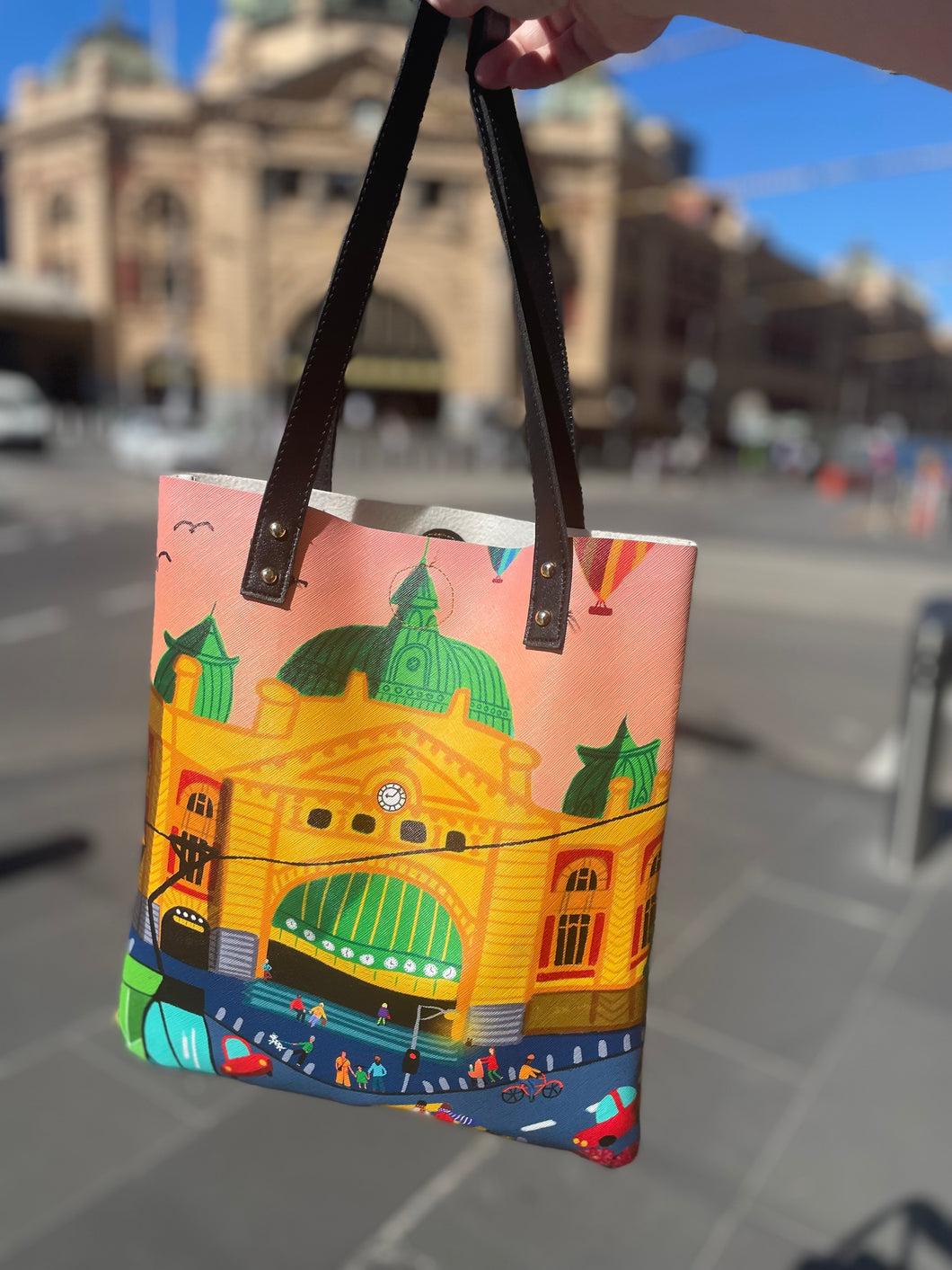 Flinders St Station PU Leather Handbag