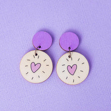 Load image into Gallery viewer, Lilac Hearts - Handmade Earrings
