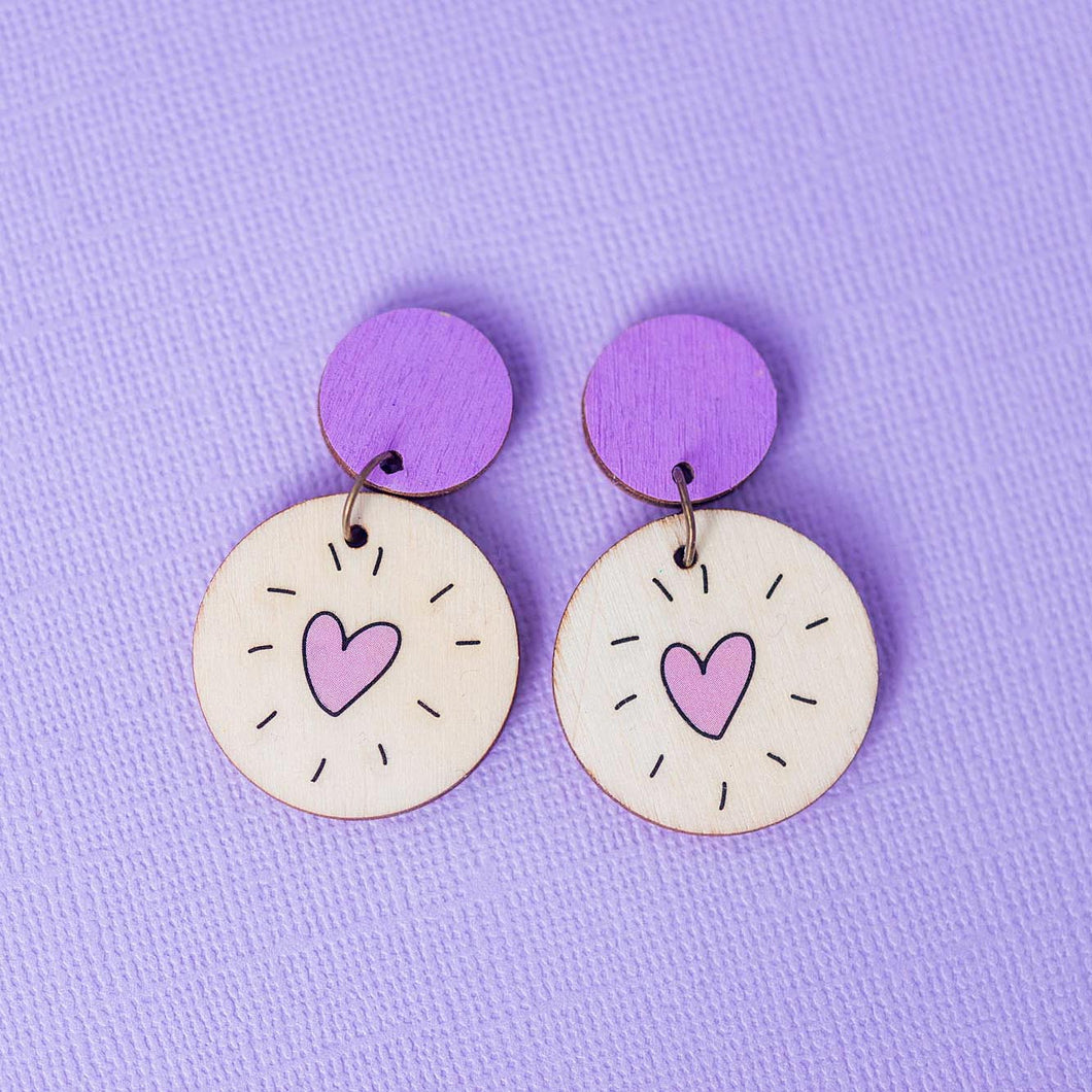 Lilac Hearts - Handmade Earrings