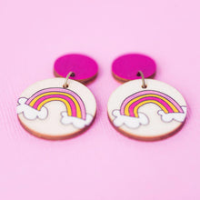 Load image into Gallery viewer, Hot Pink Rainbows - Handmade Earrings
