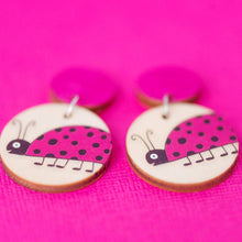 Load image into Gallery viewer, Hot Pink Ladybugs - Handmade Earrings
