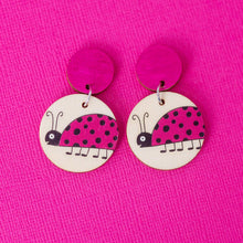 Load image into Gallery viewer, Hot Pink Ladybugs - Handmade Earrings
