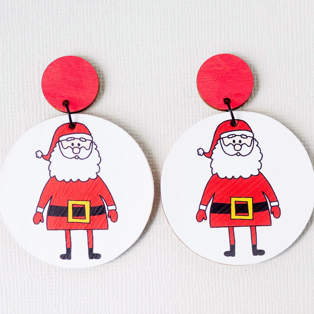 Happy Santa Claus - Handmade Earrings
