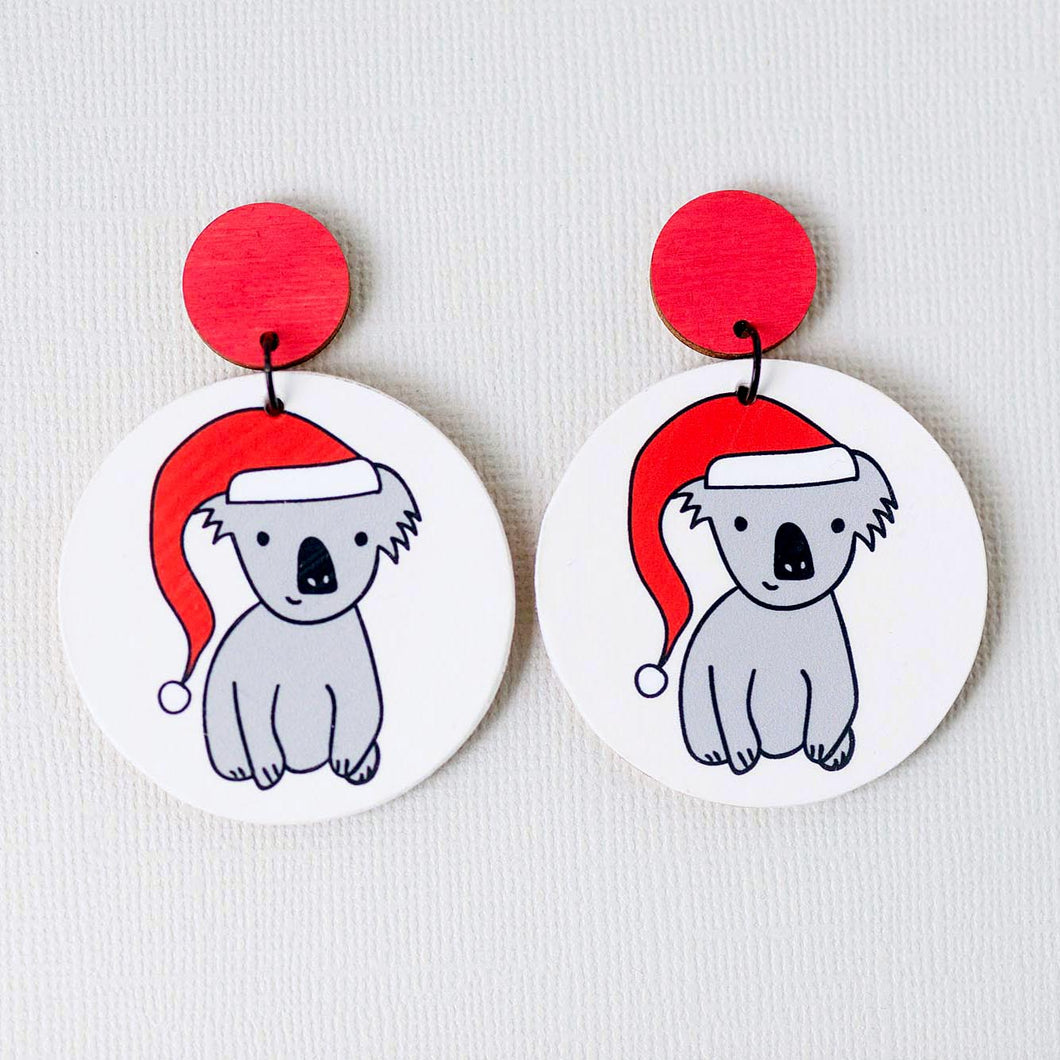 Christmas Koalas - Handmade Earrings