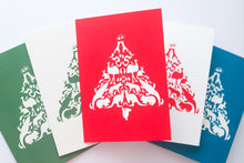 Load image into Gallery viewer, Christmas Cards - Scandi Style Christmas Tree Featuring Aussie Animals
