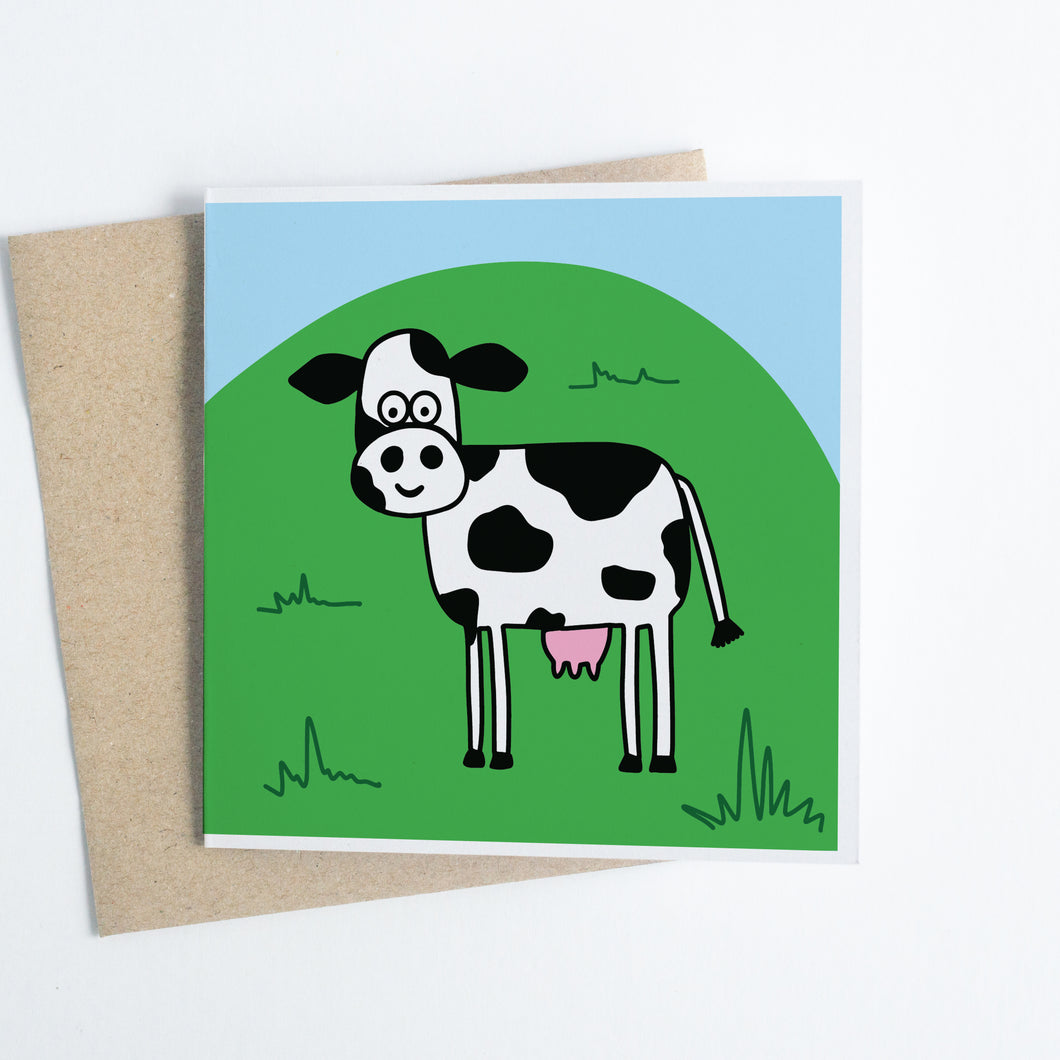 Cow at Happy Farm - Greeting Card