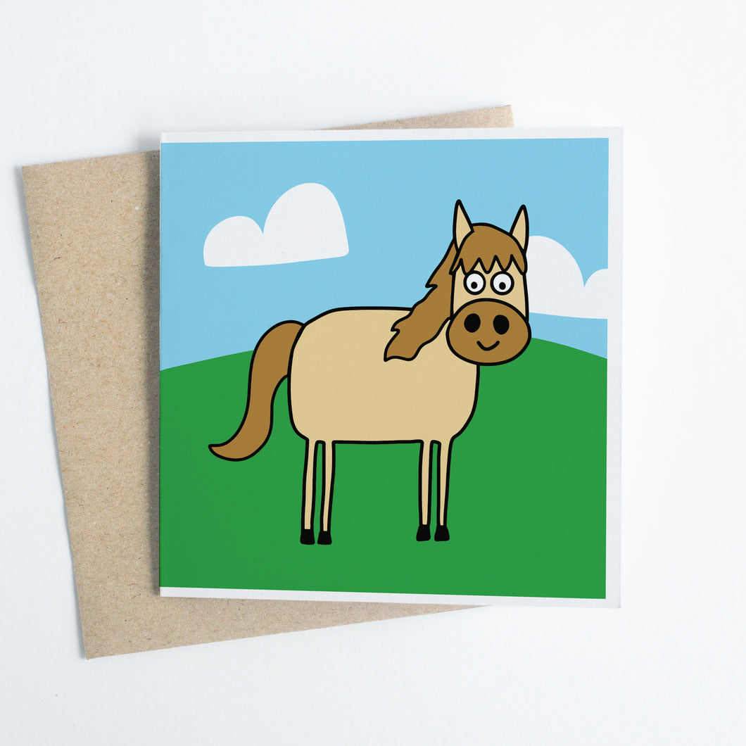 Horse at Happy Farm - Greeting Card