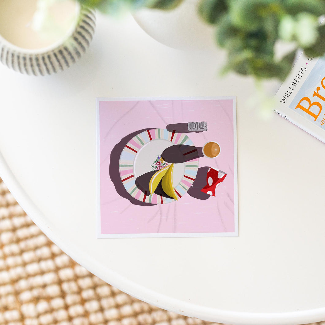 Sunday Brunch - Light Pink  - Mini Art Print