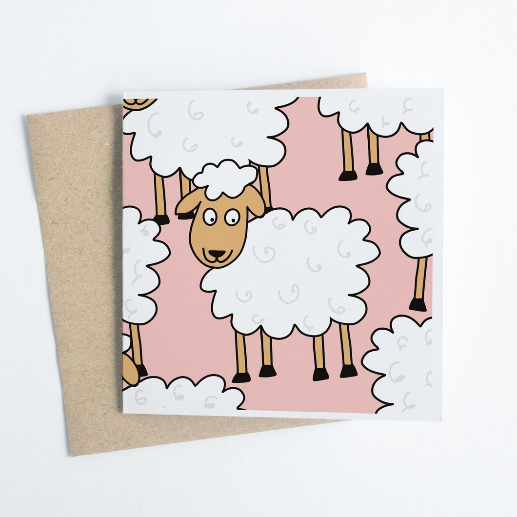 Sheep at Happy Farm - Greeting Card