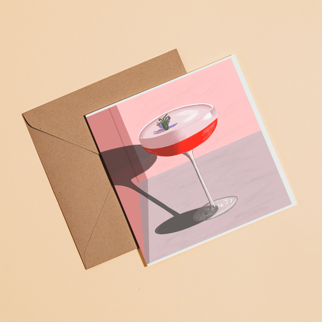 French Pink Martini - Greeting Card