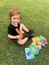 Load image into Gallery viewer, Early learning for pre school children learning the alphabet - this fun and colourful Australian made Flash cards set with make learning fun
