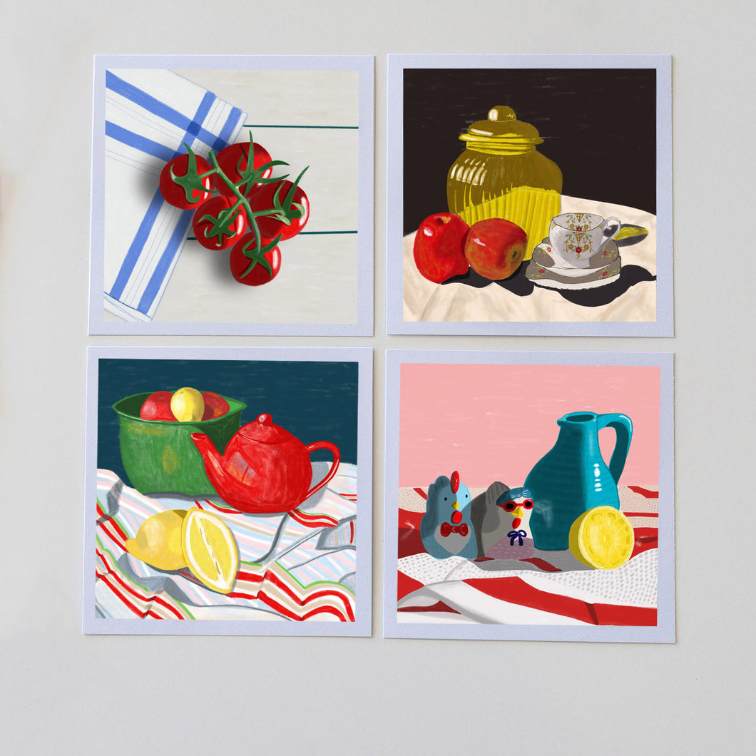 A Touch of Red Collection - Mini Art Print Set